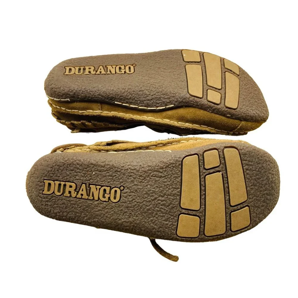 Durango Kid Size 3 Brown Suede Santa Fe Low Rise 1” Moccasins Loafers Shoes